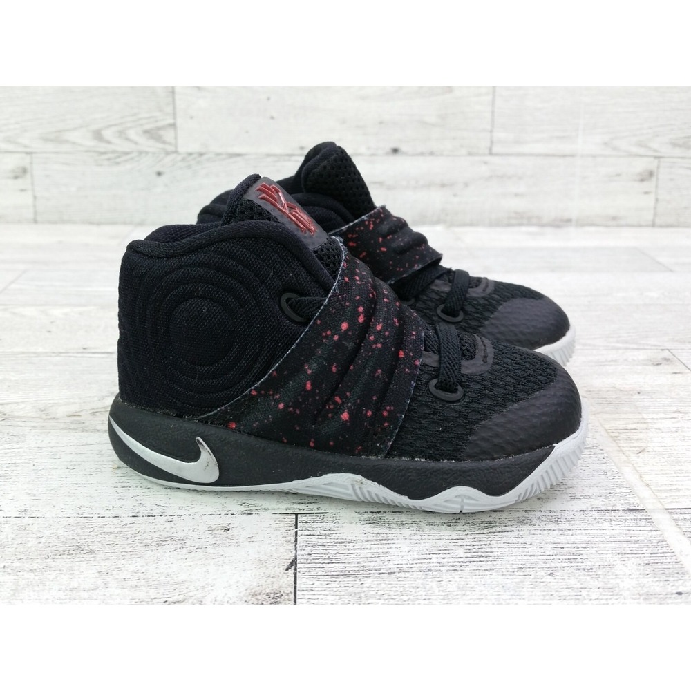 Toddler's Nike Kyrie 2 TD Black Bright Crimson Sneakers Shoes 827281-006  4C 4 C